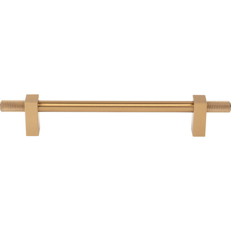 Larkin 4 Knurled Ends Bar Pull, Satin Bronze, 3 3/4"