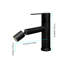Robinet de salle de bain moderne noir mat, robinet de meuble-lavabo monotrou, acier inoxydable conçu pour une utilisation à long terme, corrosion avec évier à évacuation lisse et continue