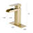 Waterfall Bathroom Sink Faucet Brushed Gold - Single Handle Deck Mount. Stainless Steel With Pop Up Drain And Overflow. Precise Water Flow. 1.2 Gpm. 9/16 In. . Size. 5.9 Spout H. 3.74 Reach.-121613010