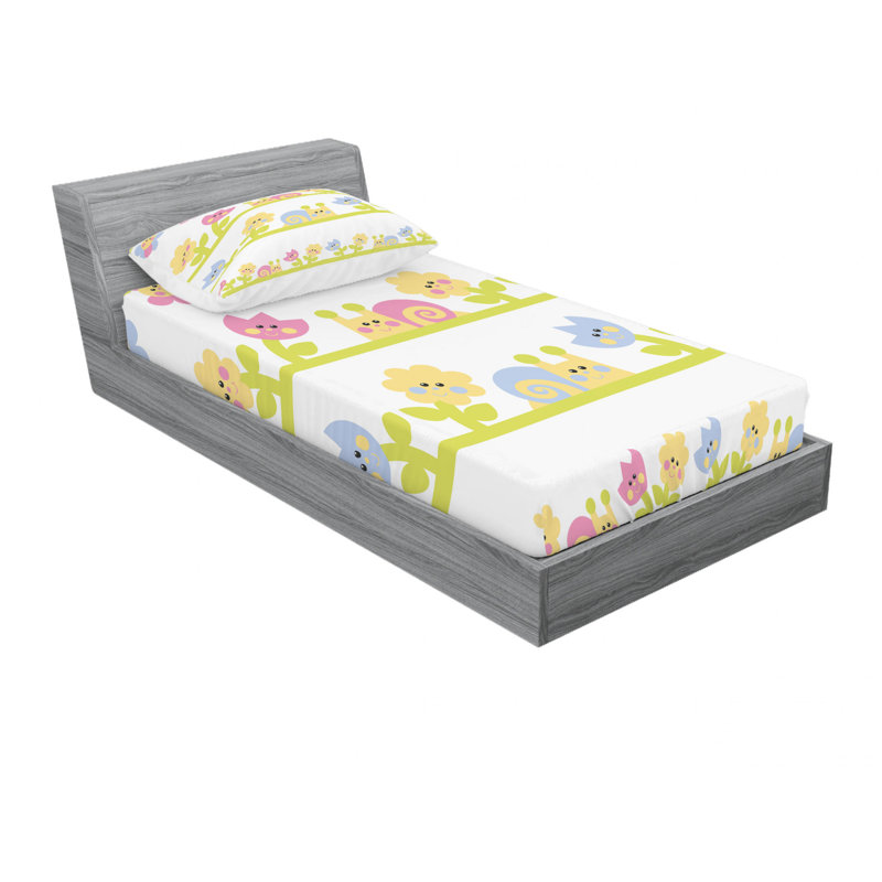 Ensemble de draps caricature, Ensemble de draps pour lit simple avec drap-housse