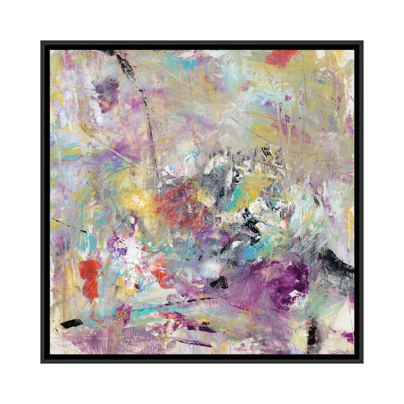 «Jostle I», reproduction d'art sur toile tendue, H 37 po x l 37 po x P 1,5 po, Toile avec cadre noir, Pas de tapis