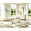 Table de salle à manger rectangulaire moderne et luxueuse de 70 pouces avec plateau imprimé marbre blanc et pied central en acier inoxydable pour la cuisine-606772741