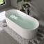 Baignoire autoportante ovale en acrylique blanc Fslefay 67 po avec trop-plein