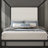  Modern Canopy Bed with 76.5" Tall Velvet Fabric Upholstered Headboard Metal 4-Poster Bed Frame, Box Spring Needed-252149711-252149706