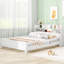 Lit plateforme en bois avec DEL, rangement pour tête de lit et garde-corps blanc-972097690-972097689