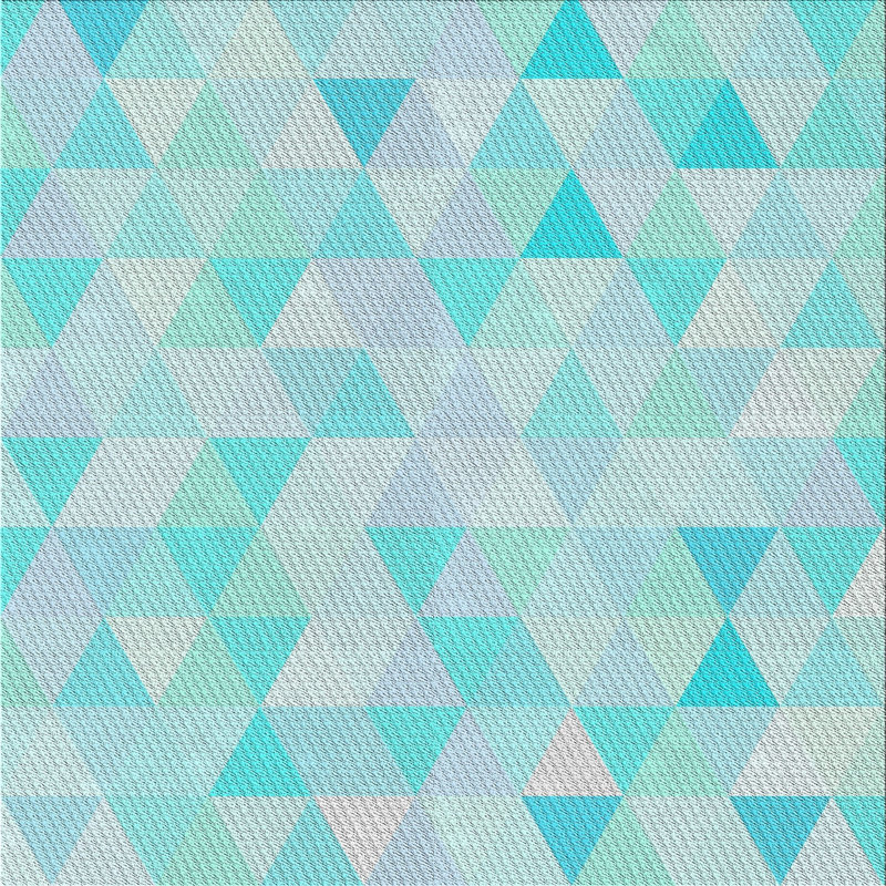 Tapis de zone turquoise à motifs, Carré 5 pi