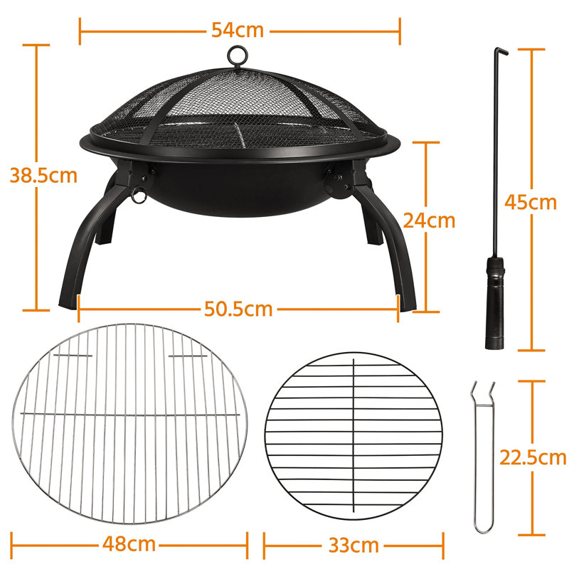 Bulle Round Iron Wood Burning Fire Pit