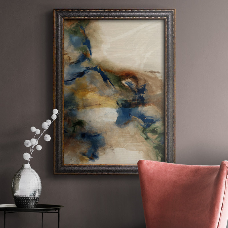 Toile encadrée Merge I Premium - prête à être accrochée, H 27 po x l 18 po x P 2,5 po, Cadre rétro en bronze doré