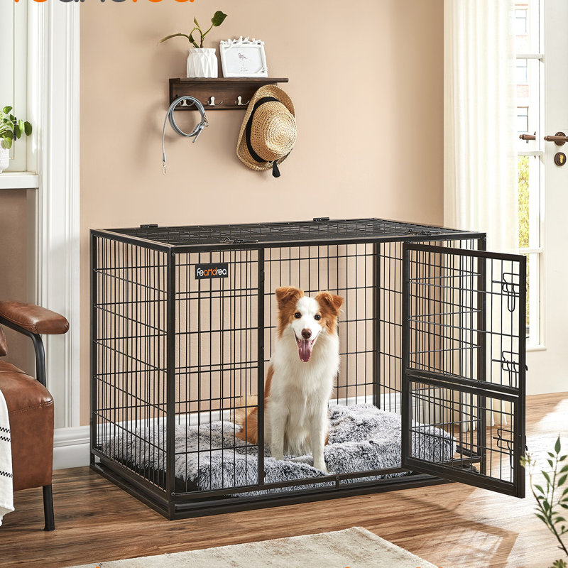 Caisse pour chien robuste avec plateau amovible, H 29,5 po x l 42,1 po x P 27,6 po