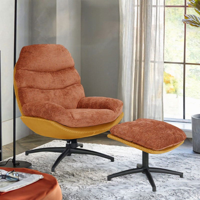 Boun 93cm Wide Tufted Polyester, Orange
