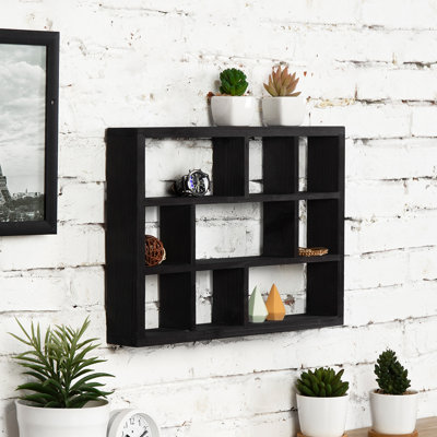 Rashid 9 Piece Solid Wood Floating Shelf