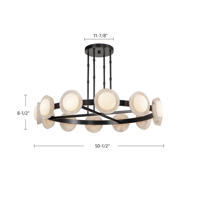 Alonso 12 - Light LED Chandelier, Urban Bronze