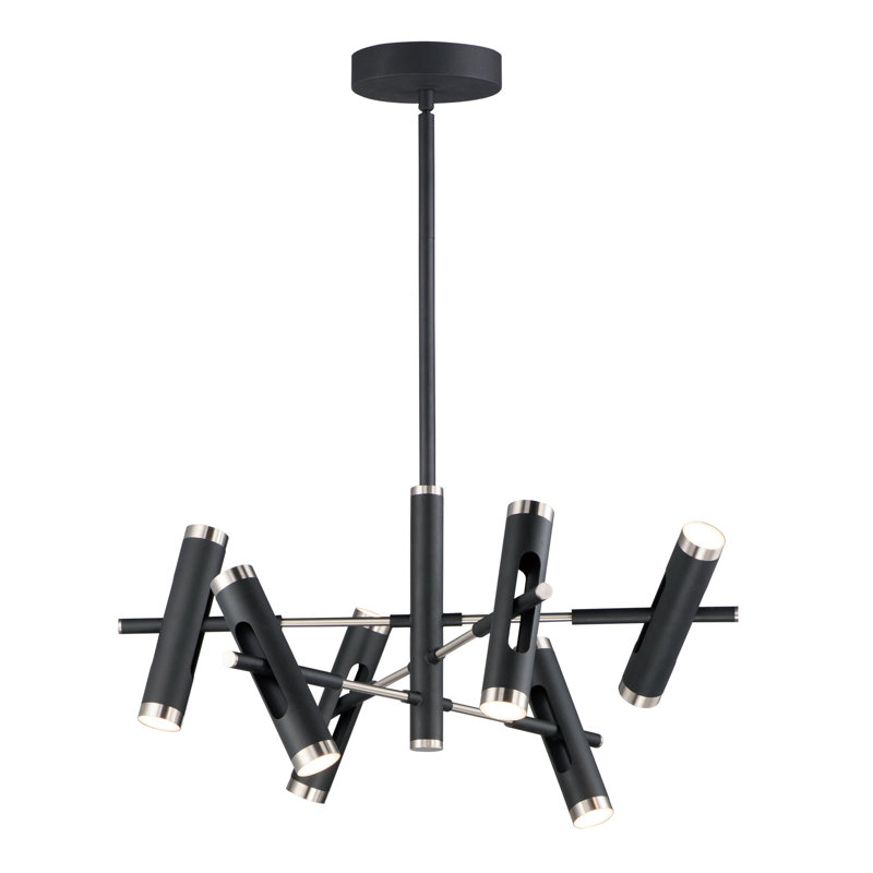12-Light LED Sputnik Modern Linear Chandelier