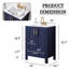 Meuble-lavabo simple autoportant moderne de 61 cm (24 po) avec dessus en céramique-911480274-911480275