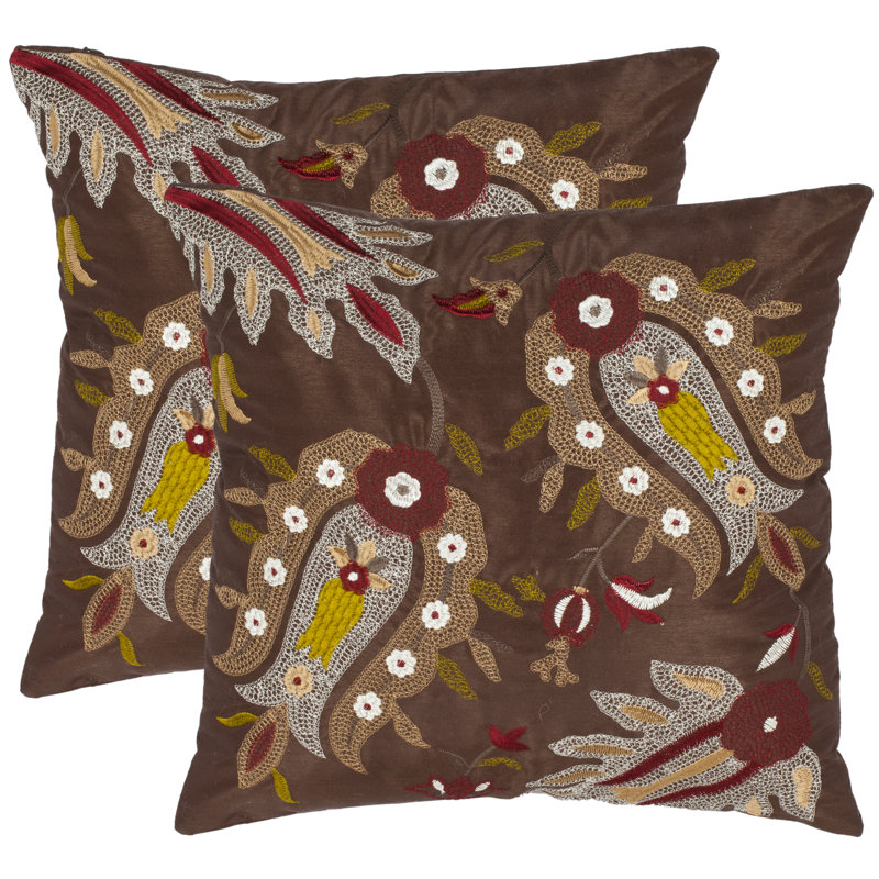 Floral Linen Reversible Throw Pillow