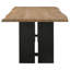 Table de salle à manger rectangulaire en bois naturel, pieds en fer noir à double piédestal, 30 pouces de haut, 40 de large, 80 de long, convenant à 6