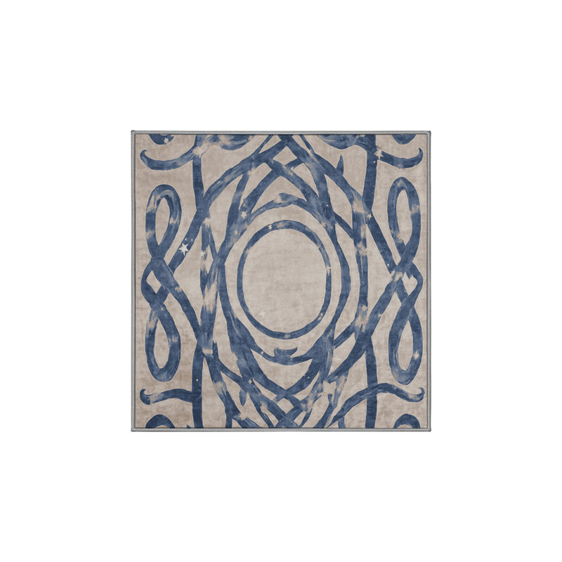 Tapis gris lavable à la machine, Carré 3 pi
