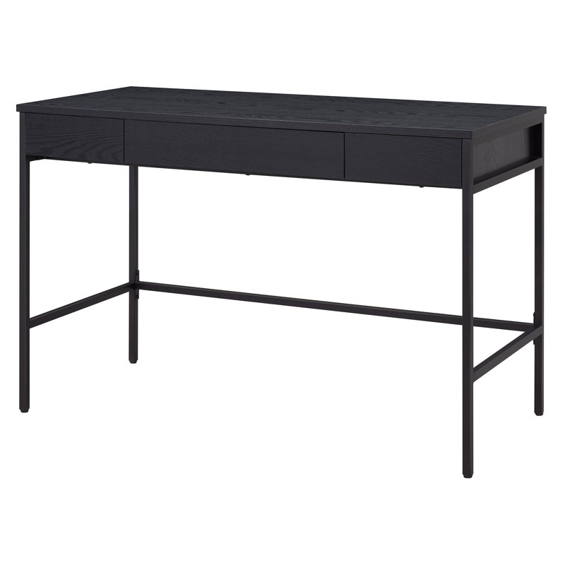 Bureau d'écriture Mid-Century à 47 tiroirs 47,75 po, Noir