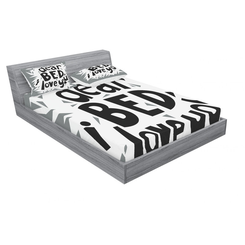 Ensemble de draps Saying, Ensemble de drap pour grand lit avec drap-housse