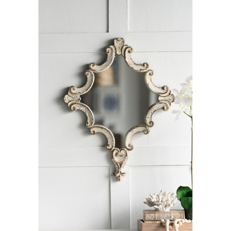 Accessoire de miroir de salon 30 po x 23,5 po White Diamond