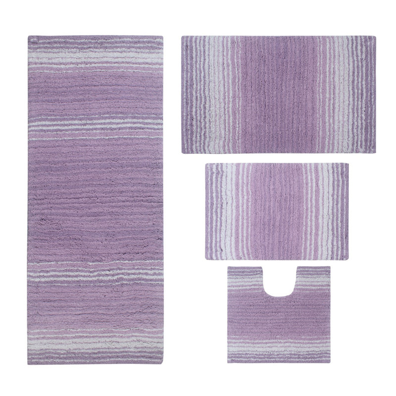 Alamanno 4 Piece Bath Rug Set, Purple