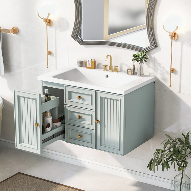 Ensemble de meuble-lavabo mural 30 po avec lavabo
