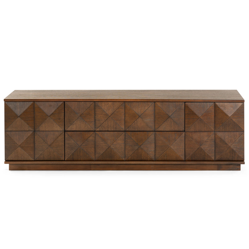 Patty 4 Door Wood Media Stand, Walnut