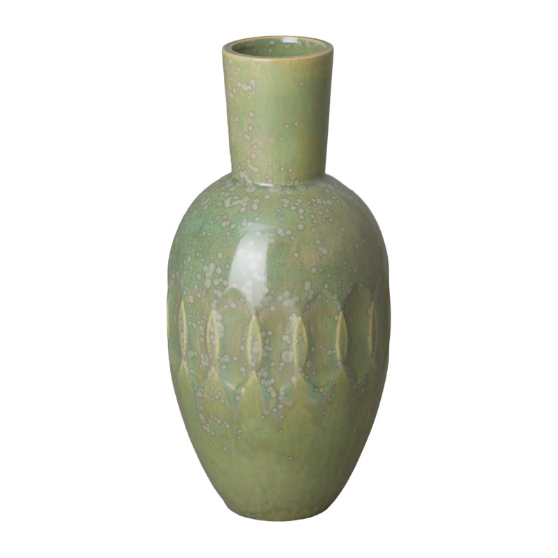 Handmade Porcelain China Decorative Urns & Jars, Green Speckle