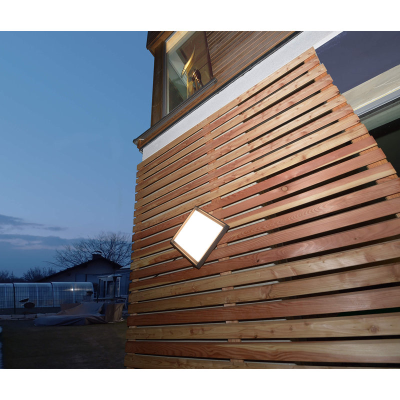 Quadrata Platinum Grey LED Outdoor Flush Mount, 3000K