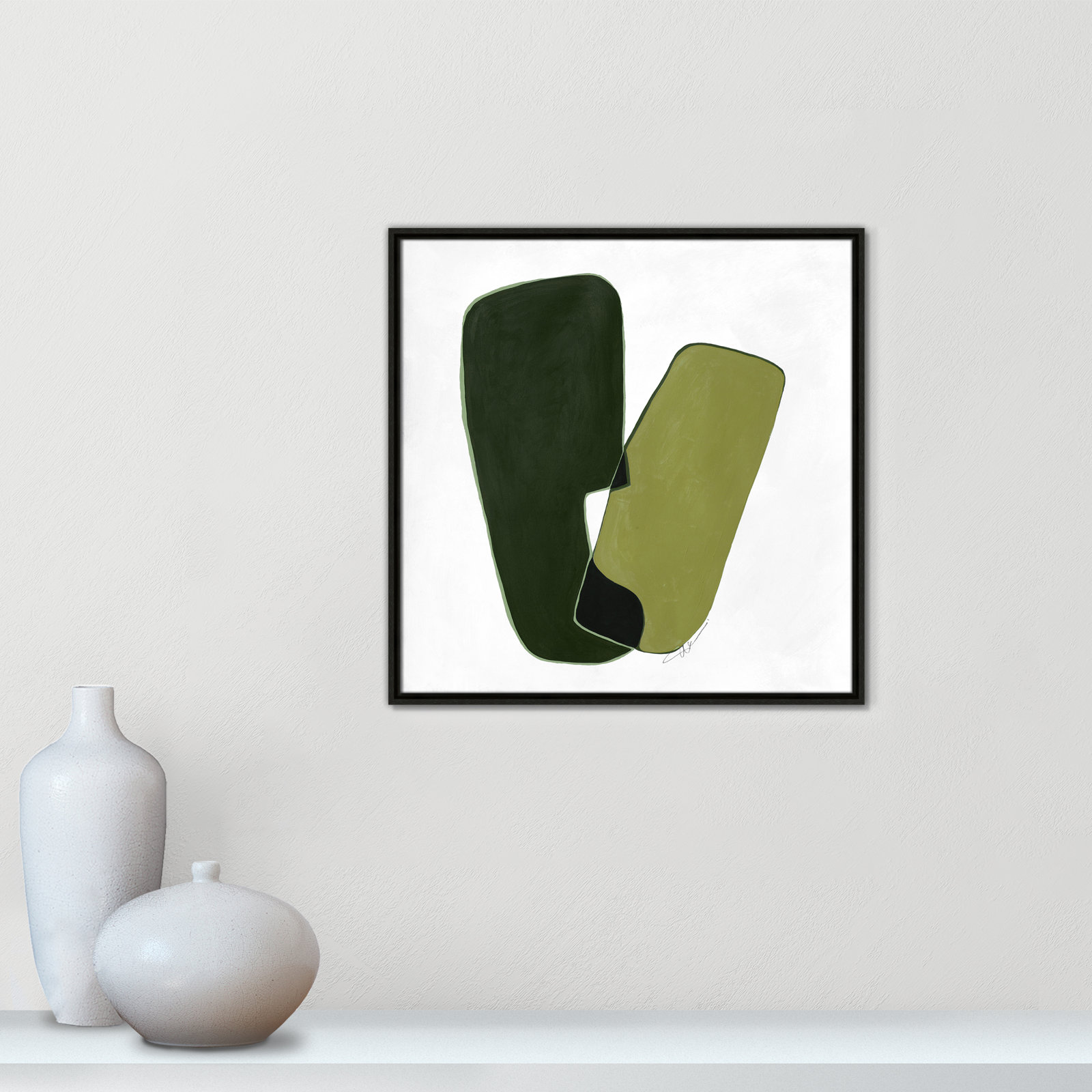 Coleman "Unity Green II" Print by Filippo Ioco, 25.5" H x 25.5" W, Espresso