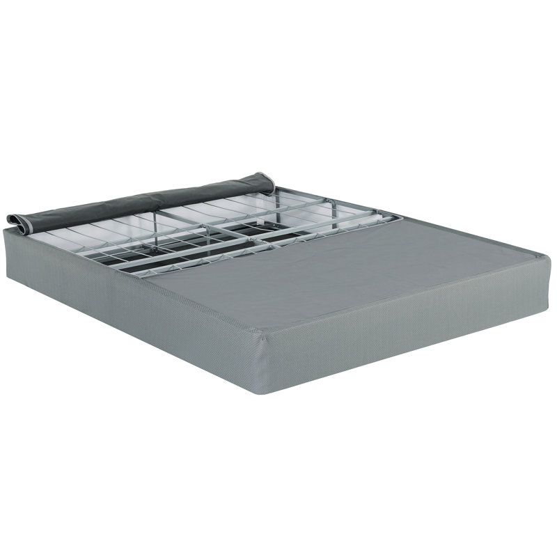 Pliable 9 po Base de lit en métal, sommier tapissier, gris, Lit double