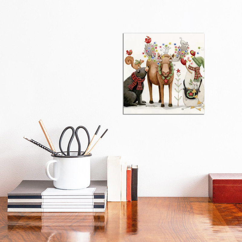 Lit Moose by Teresa Kogut - Wrapped Canvas Gallery-Wrapped Canvas Giclée, 30.48 cm H x 30.48 cm W