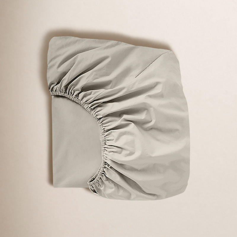 Drap-housse en satin de coton doux Cloud, Grand, Pierre
