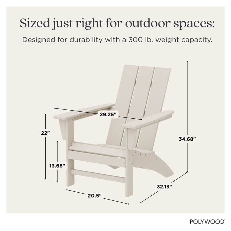 POLYWOOD Modern Adirondack Chair, Sand
