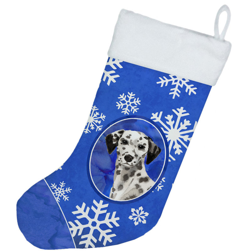 Chaussette de noël winter flocons de noël, Dalmatien