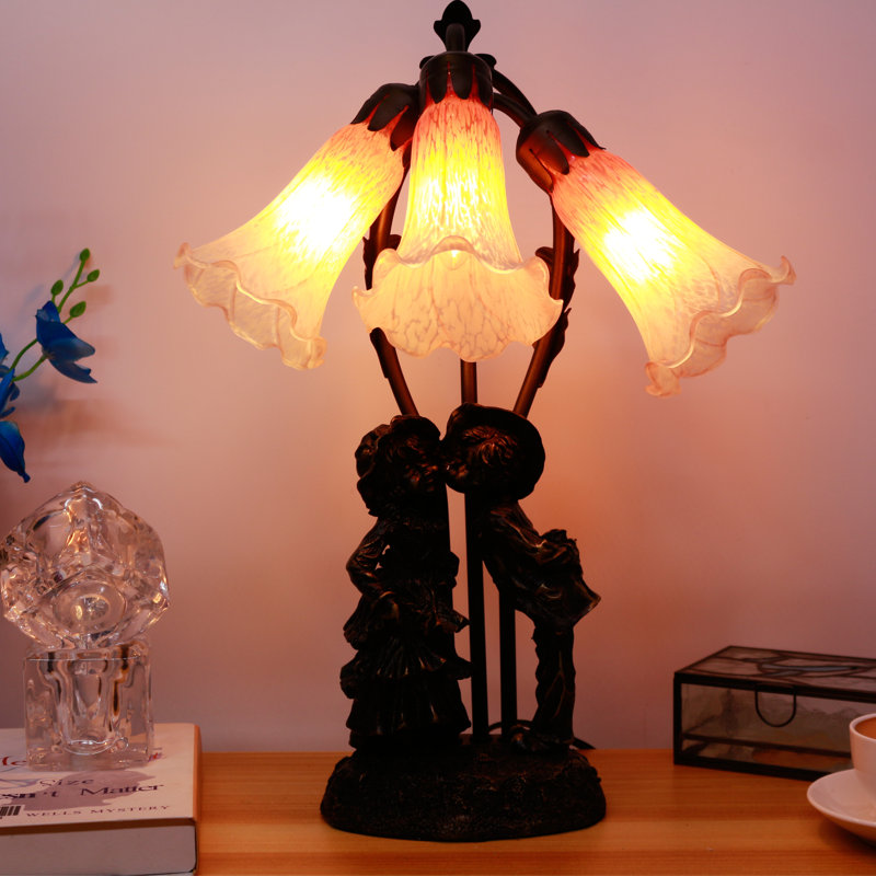 Amena Resin Desk Lamp, Orange