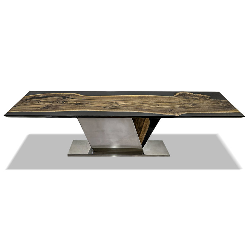 Evandros Walnut Wood Dining Table, 29.5"H x 72"L x 42"W