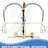 Brushed Gold Kitchen Faucet - 360 Rotation, Stainless Steel, Water Volume & Temperature Control, 1.8 Gpm Flow Rate Wall Mounted 3 Functions, Easy To Clean,-1177699707