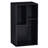 Black Nightstand with 3 Open Shelves, Small Bedside Table with Cube Storage-30990292
