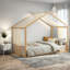 Lits à baldaquin simples modernes, cadre en bois aggloméré, auvent en gaze pour la chambre à coucher