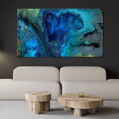 Turquoise Liquid - Wrapped Canvas Art Prints