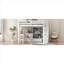 Lit mezzanine double classique en pin massif blanc classique avec bureau intégré en L et rangement intégré-129225077