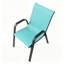 Ensemble de 4 chaises de jardin, capacité de 159 kg, revêtement en tissu Teslin, structure en métal, pour terrasse, jardin ou restaurant, noir et bleu ciel.