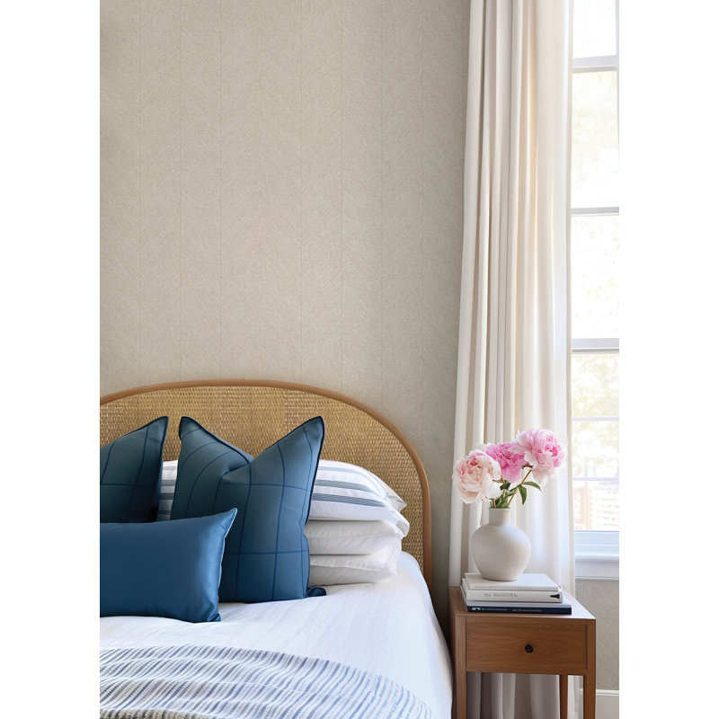 Kallam Indigo Chevron Wallpaper, Neutral