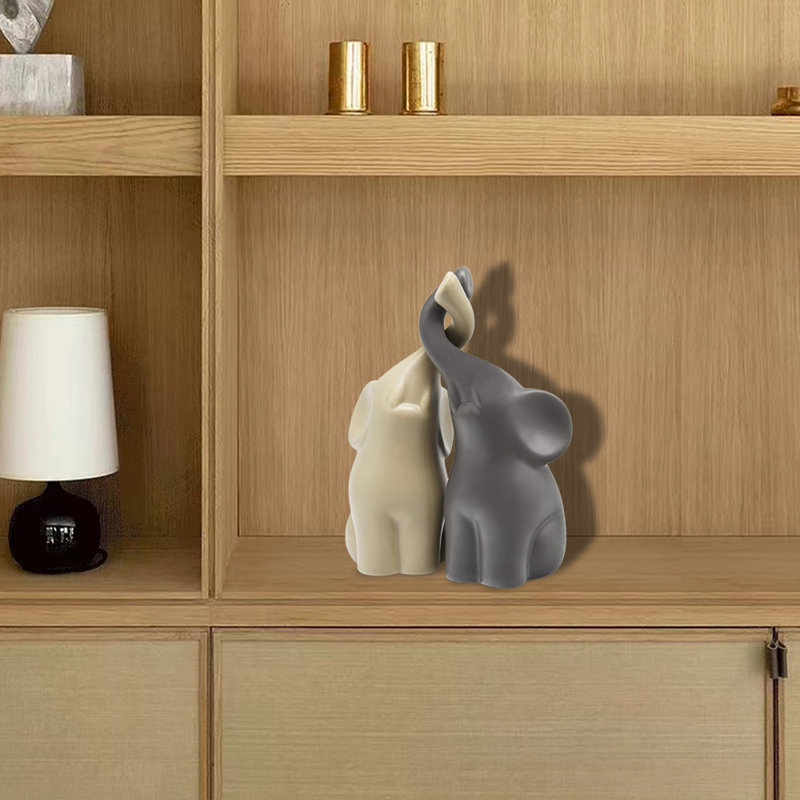 Adorable figurine d'éléphant en céramique (ensemble de 2) - parfaite pour le bureau, la chambre à coucher et la décoration intérieure