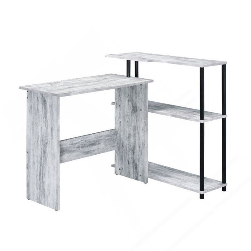 Bureau d'écriture rectangulaire avec tablette latérale, Gris, H 34 po x l 39 po x P 32 po