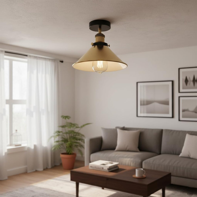 Semi Flush Mount, French Gold