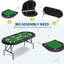 8 Player Oval Poker Table Foldable, 72" Game Table with Padded Rails, Cup Holders & Storage Bag-122481250