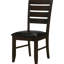 2 chaises d'appoint pour la salle à manger - Cappuccino, siège rembourré en mousse noire, siège rembourré Cappuccino, table
