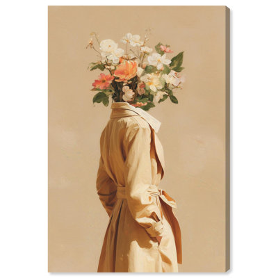 Tête pleine de fleurs printanières sur toile, art mural glamour par Art Remedy, 16 x 24